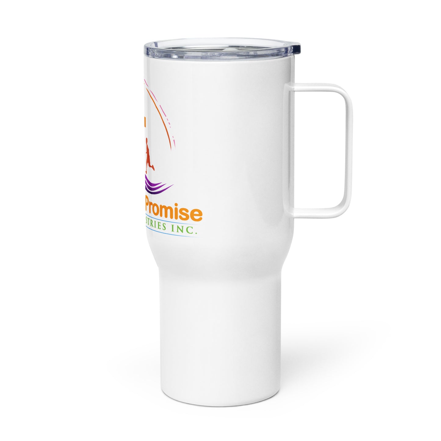 Travel mug with a handle