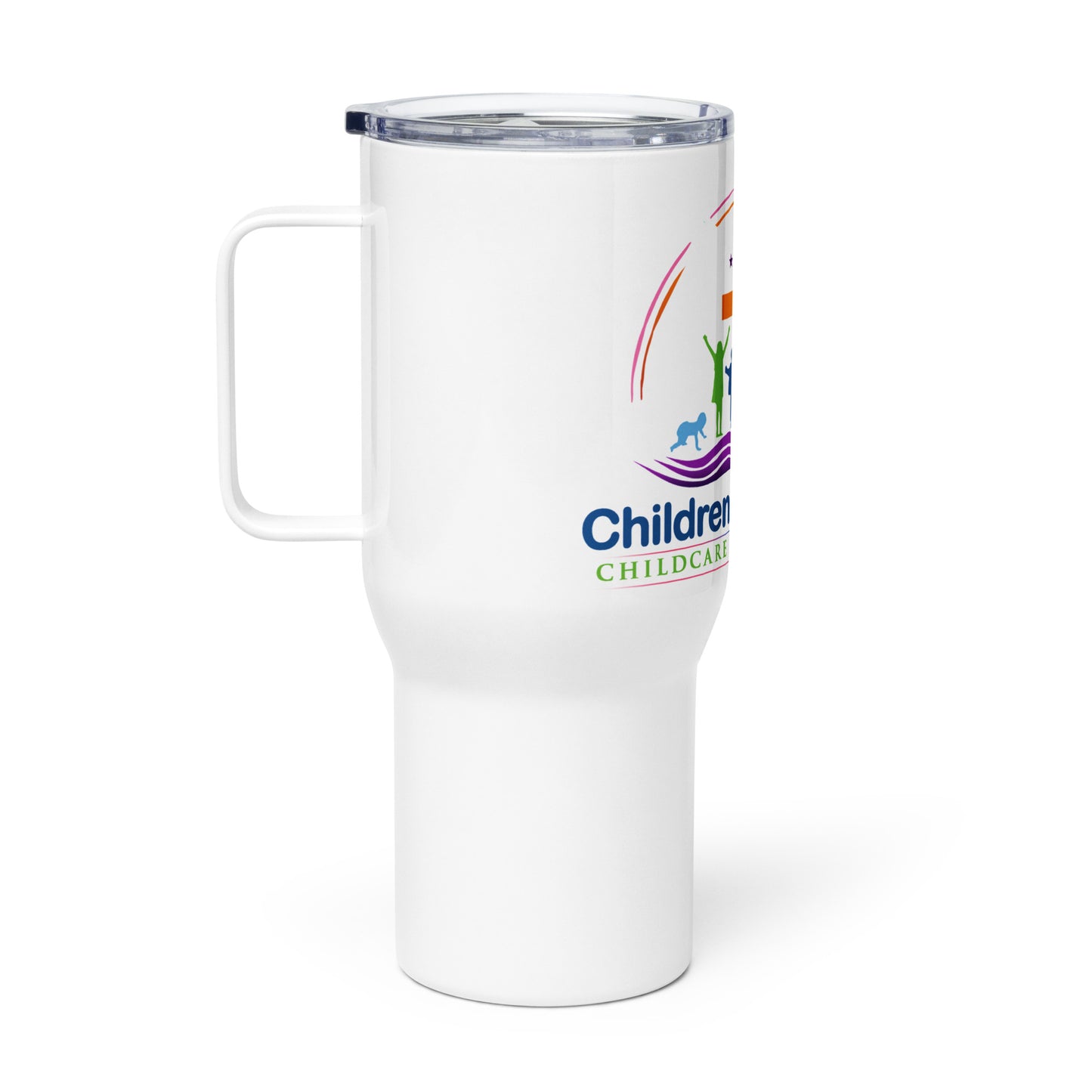 Travel mug with a handle